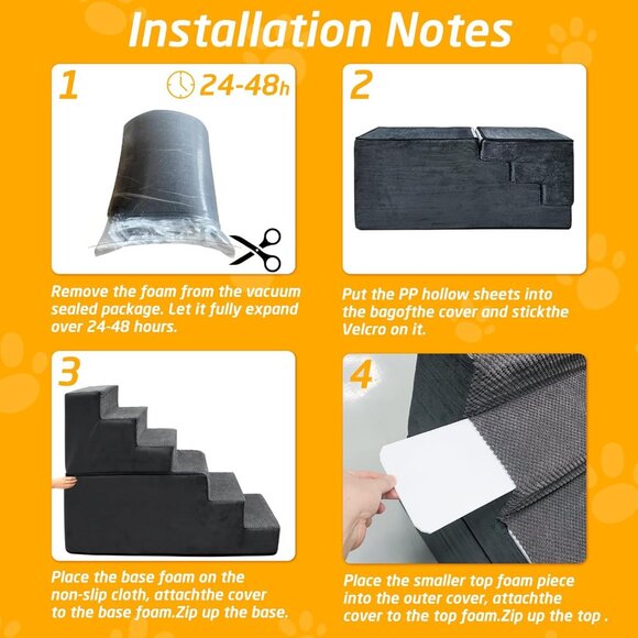 28" H Dog Stairs for Small and Medium Dogs 6-Step Ramps for High Beds - Picture 6 of 7